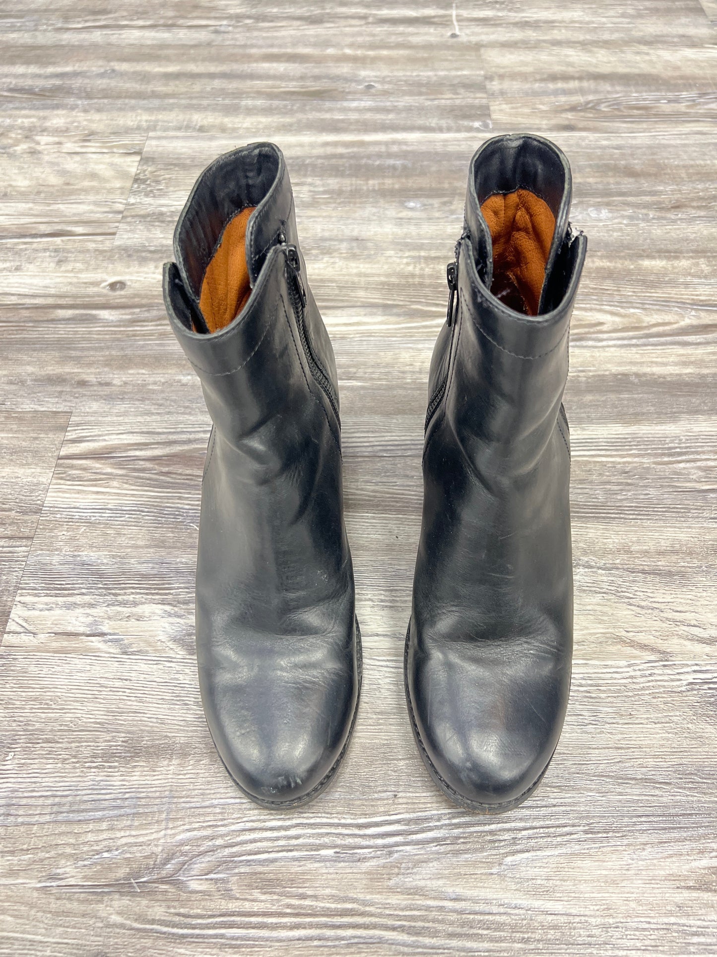 Black Boots Ankle Heels Frye, Size 9.5