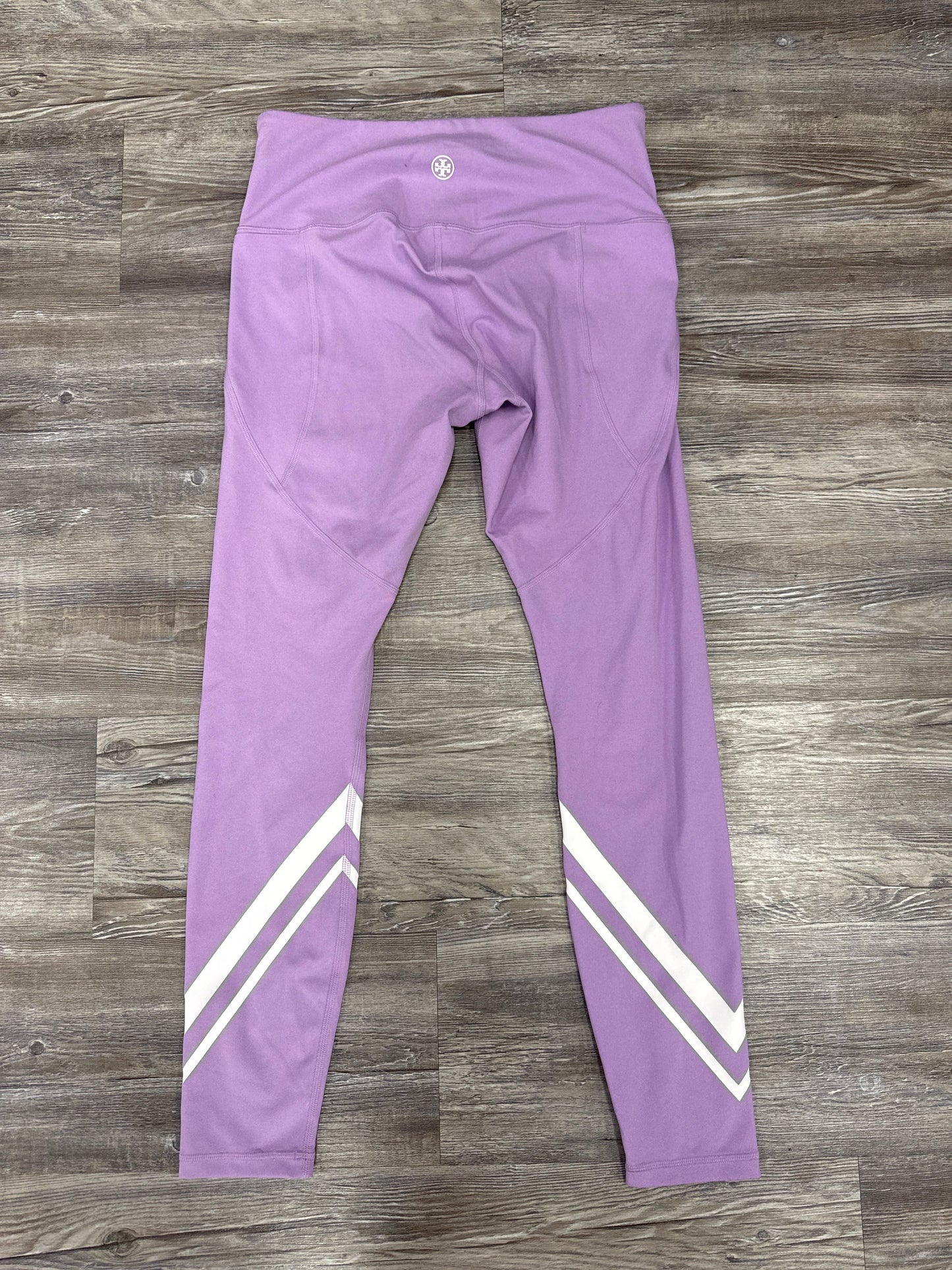 Athletic Leggings By Tory Burch In Purple & White, Size: M