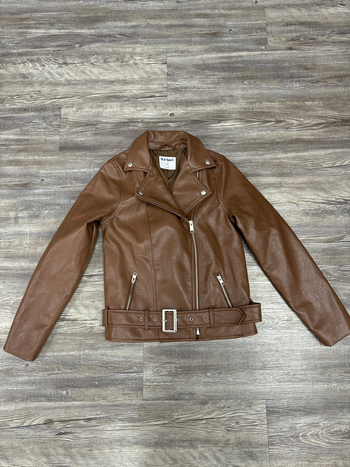 Jacket Moto By Old Navy In Brown, Size: Xs