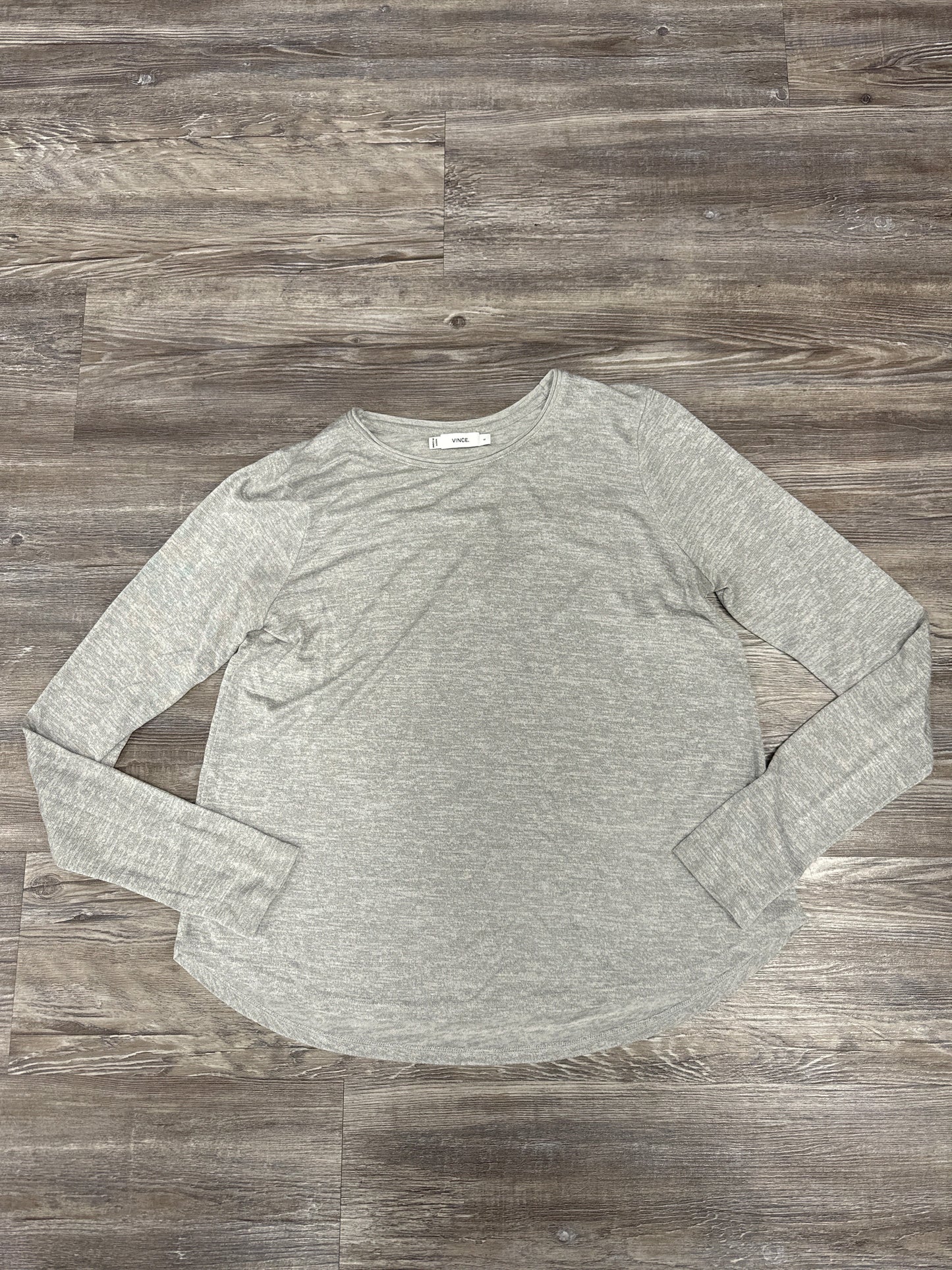 Top Long Sleeve By Vince In Grey, Size: S