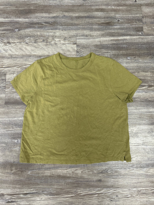 Athletic Top Short Sleeve By Lululemon In Green, Size: S