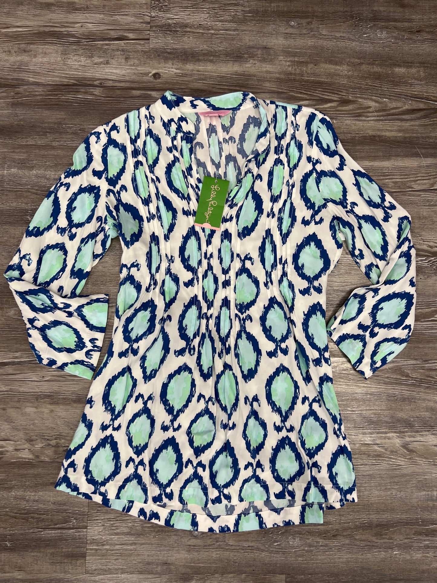 Blue & Green Top Long Sleeve Lilly Pulitzer, Size Xs