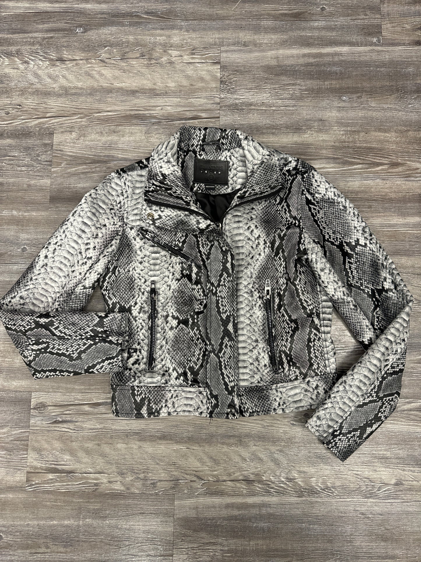 Jacket Moto By Blanknyc In Snakeskin Print, Size: S