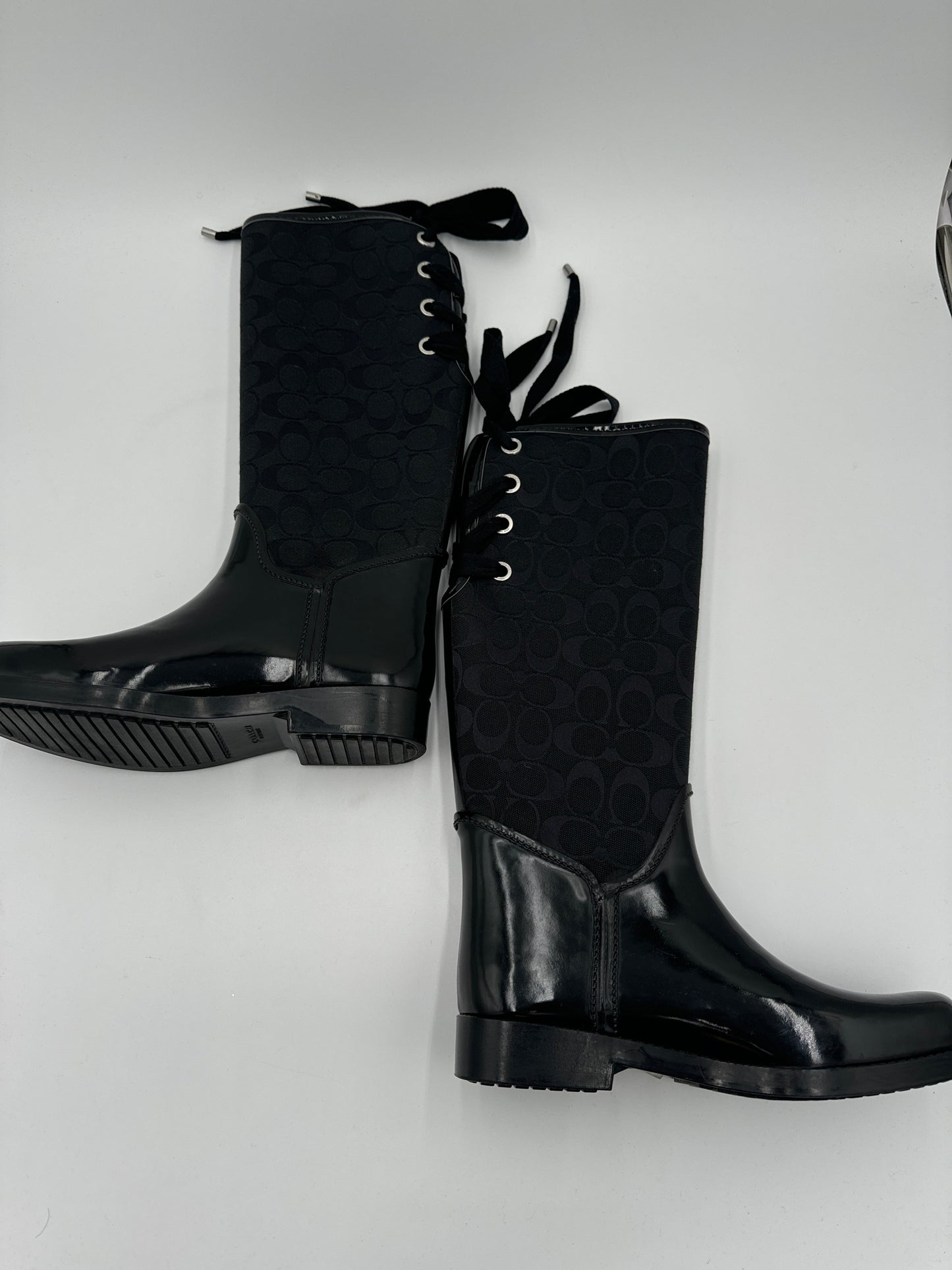 Boots Rain By Coach In Black, Size: 7.5