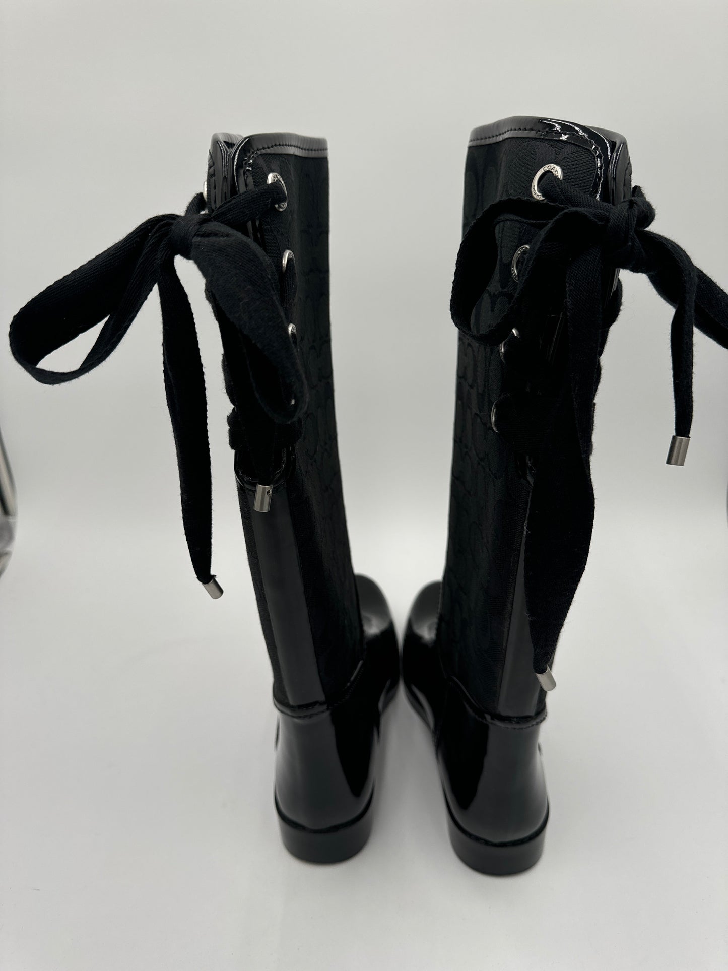 Boots Rain By Coach In Black, Size: 7.5