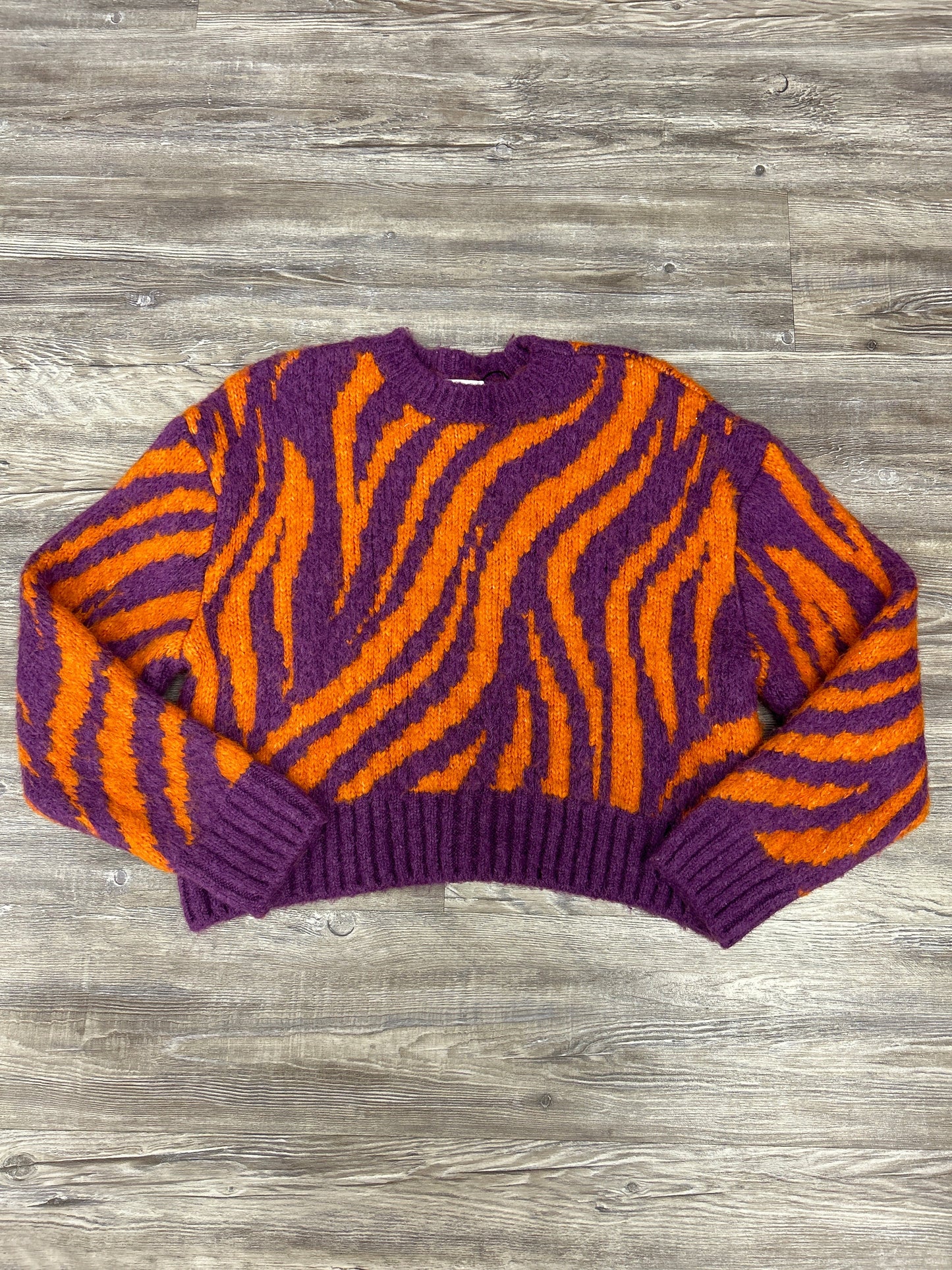 Sweater By Zara In Orange & Purple, Size: S