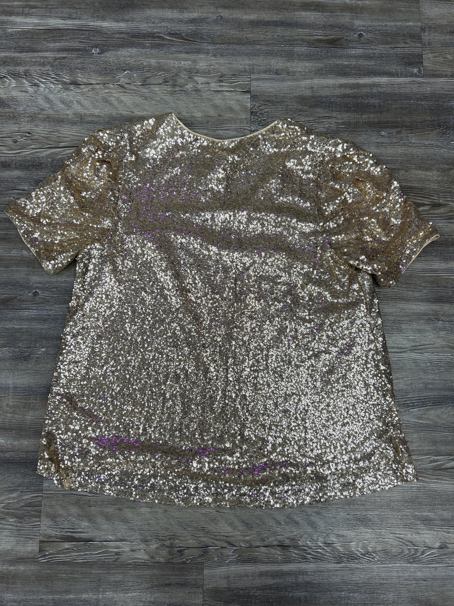 Top Short Sleeve By Lane Bryant In Gold, Size: L