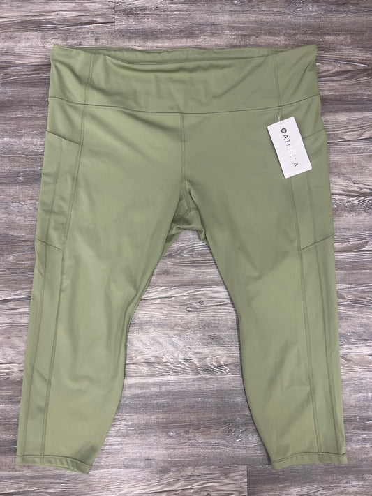 Green Athletic Leggings Athleta, Size 3x