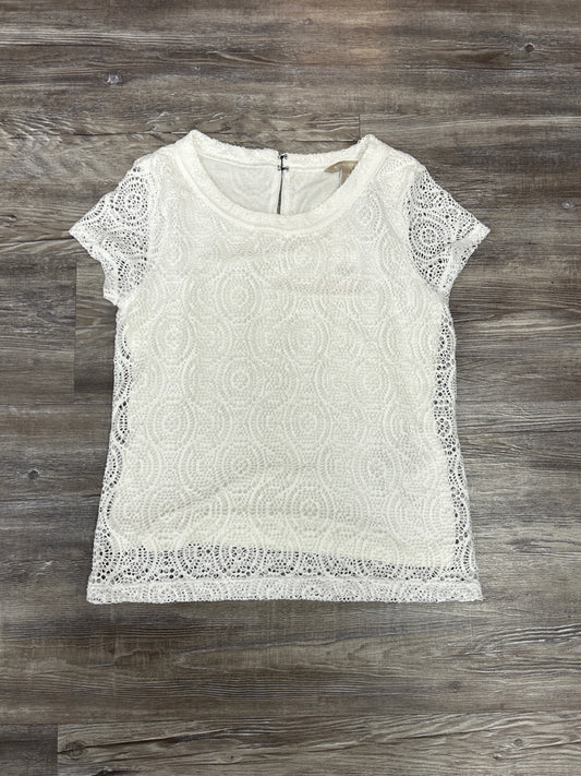 Top Short Sleeve By Banana Republic In White, Size: S