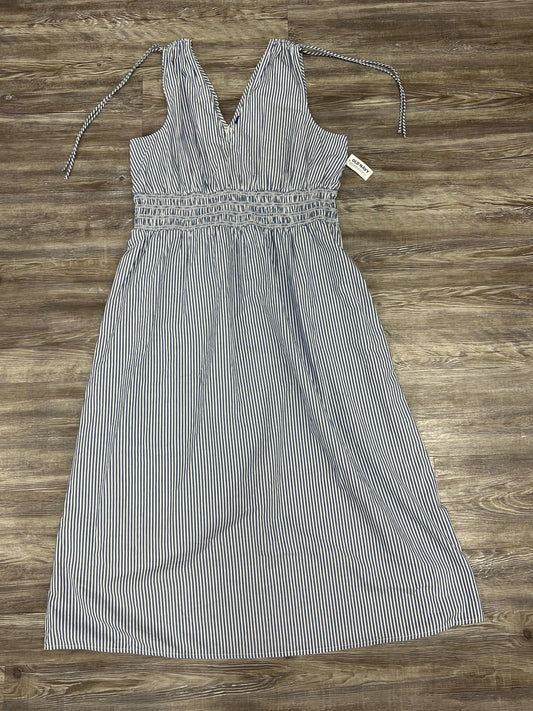 White Blue Dress Casual Midi Old Navy, Size Xl