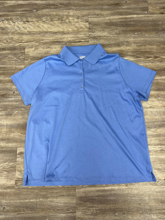 Top Short Sleeve By Lands End In Blue, Size: 1x