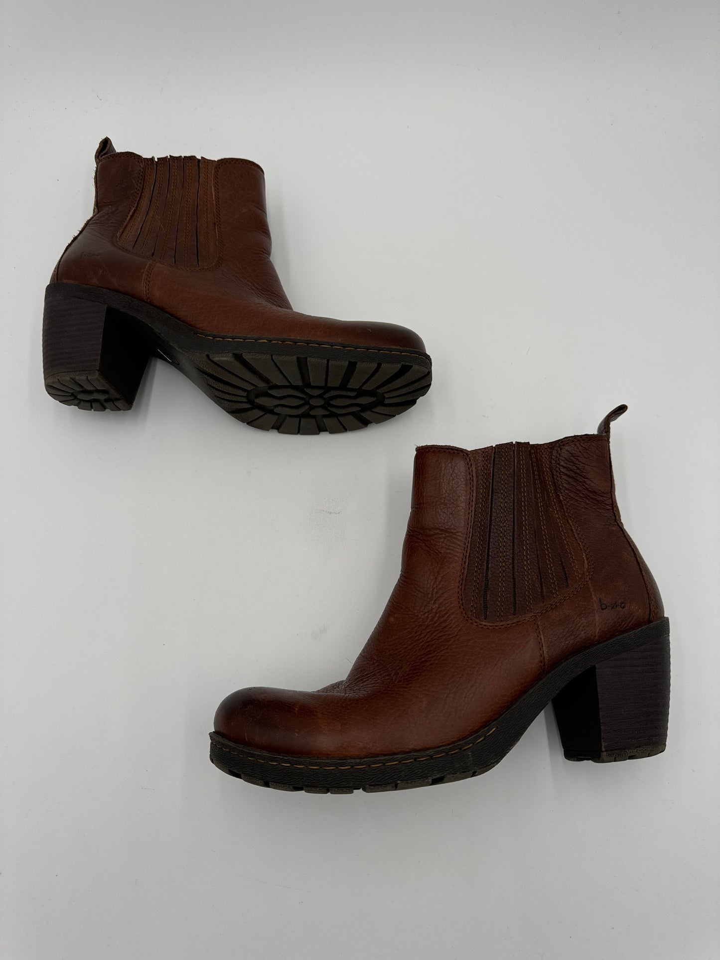 Boots Ankle Heels By Boc In Brown, Size: 11