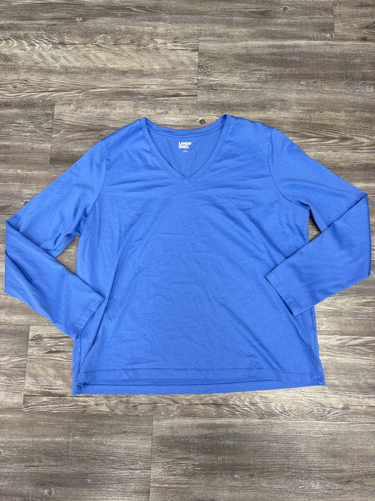 Top Long Sleeve Basic By Lands End In Blue, Size: L