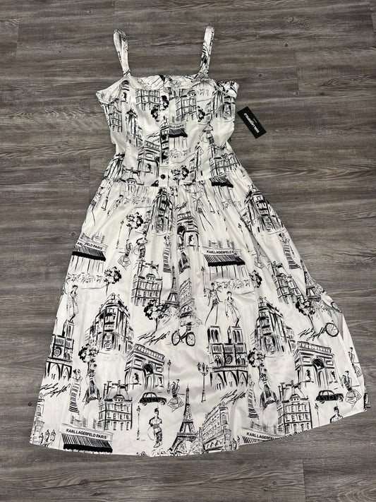 Dress Party Long By Karl Lagerfeld In Black & White, Size: 12