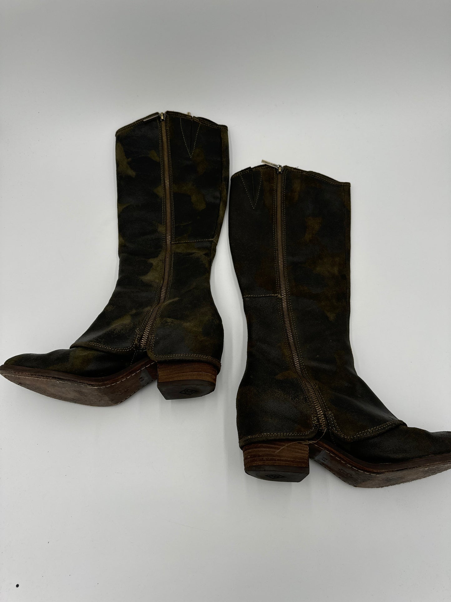 Boots Knee Heels By Donald Pliner In Camouflage Print, Size: 8.5