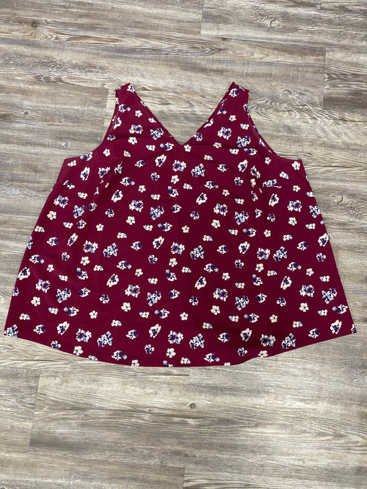 Floral Print Top Sleeveless Basic Lane Bryant, Size Xl