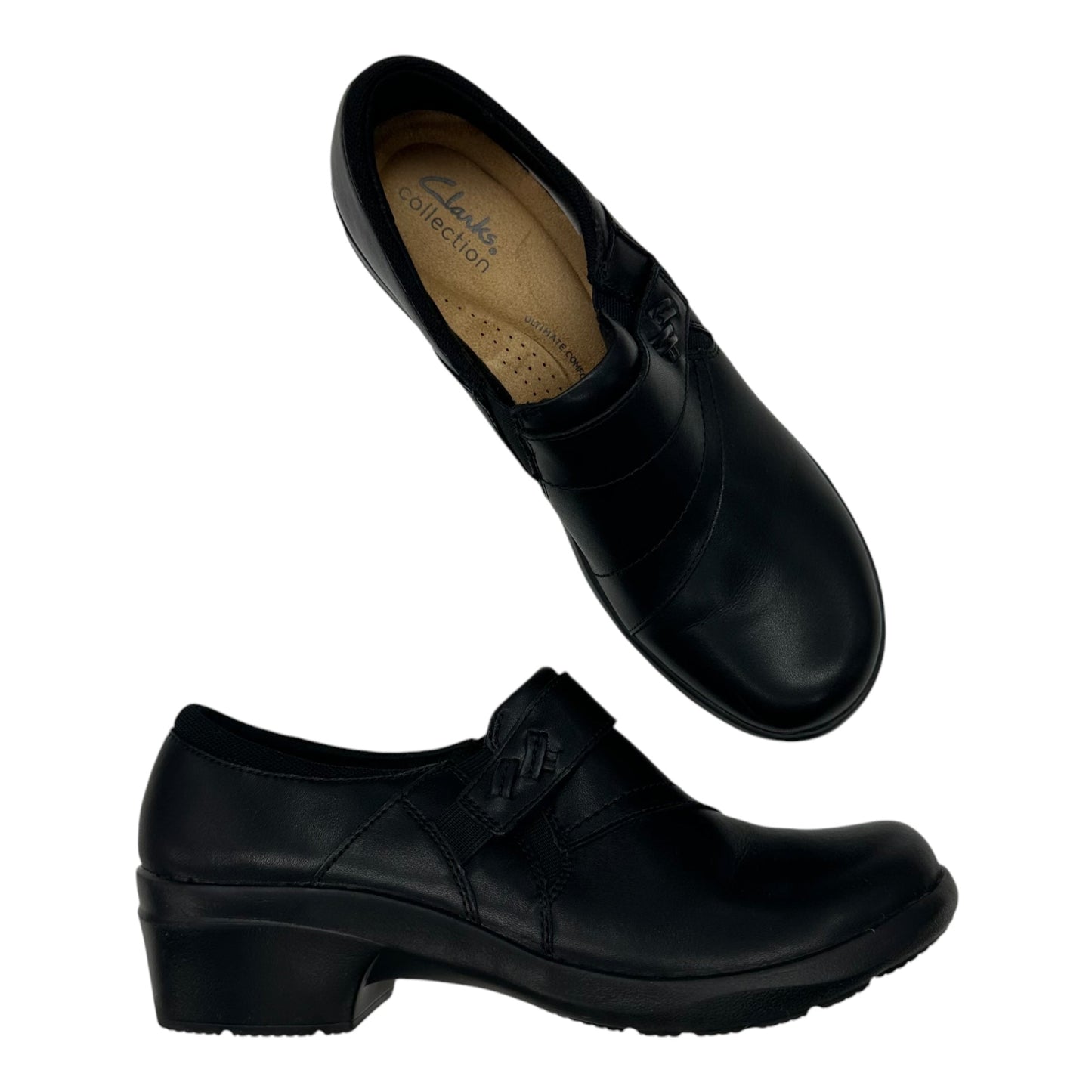 Shoes Flats By Clarks In Black, Size:8.5