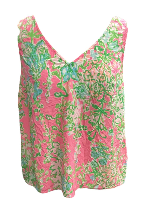 Green & Pink Top Sleeveless Lilly Pulitzer, Size S