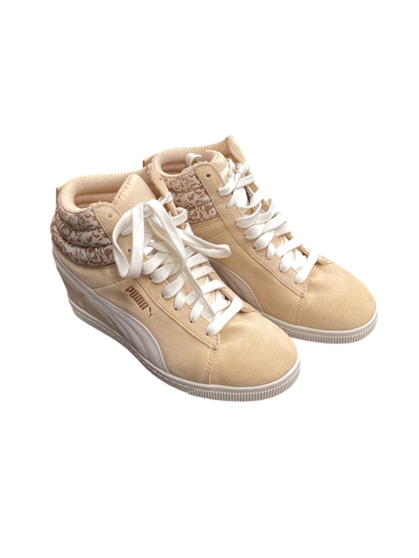 Shoes Sneakers Platform By Puma In Tan & White, Size: 8.5