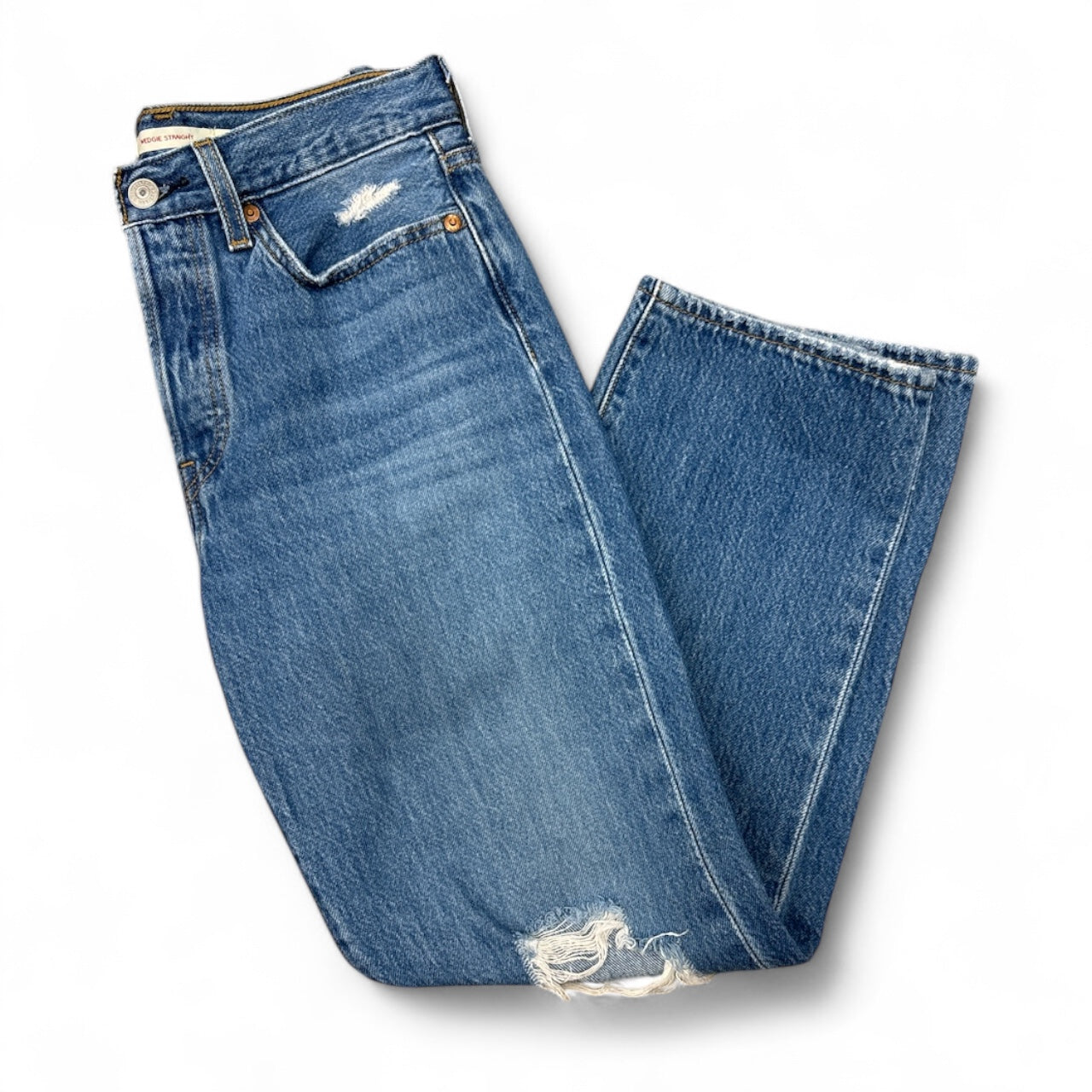 Jeans Straight By Levis In Blue Denim, Size: 4