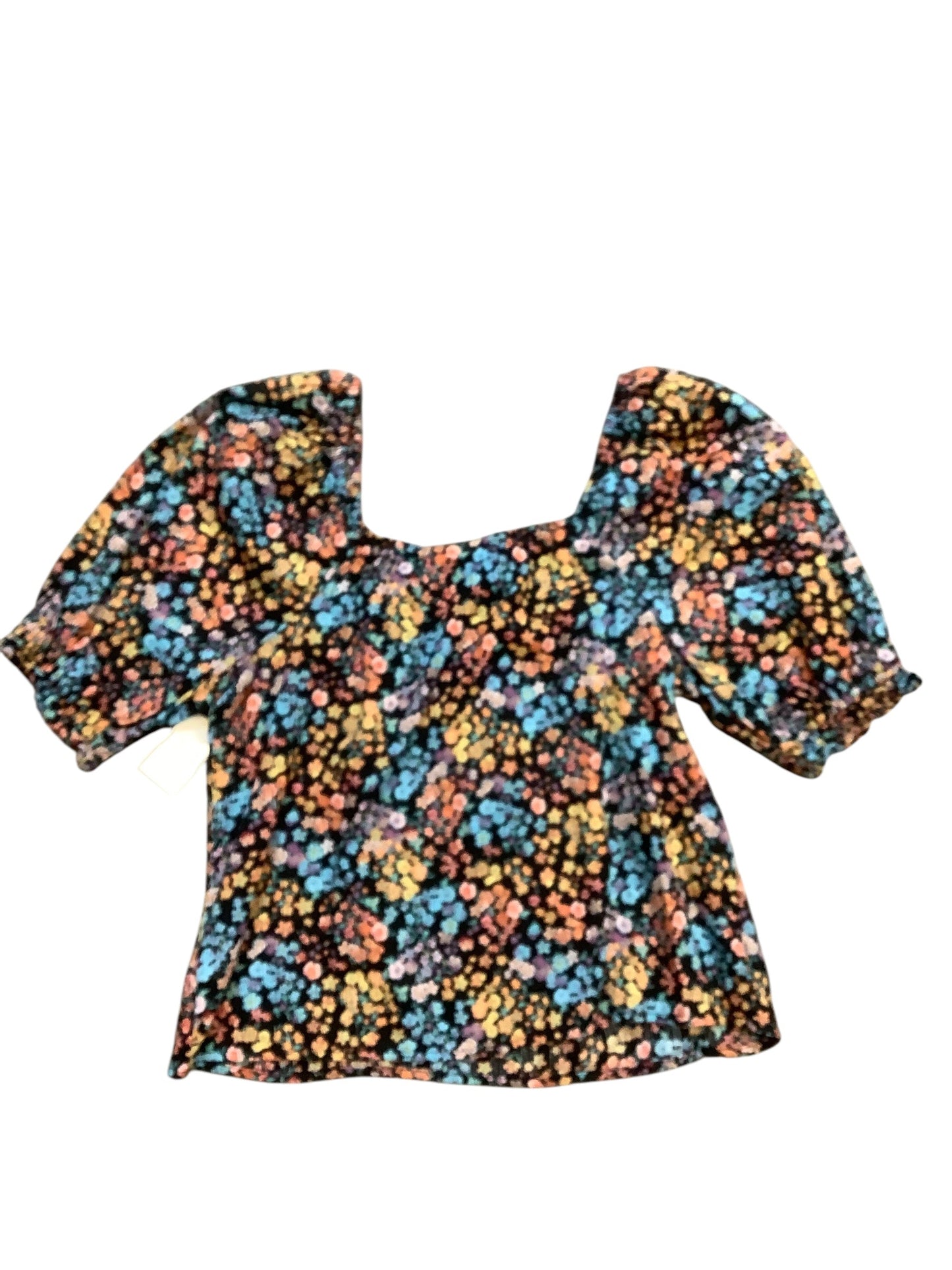 Top Short Sleeve Basic By Ana In Black Floral, Size: Xs