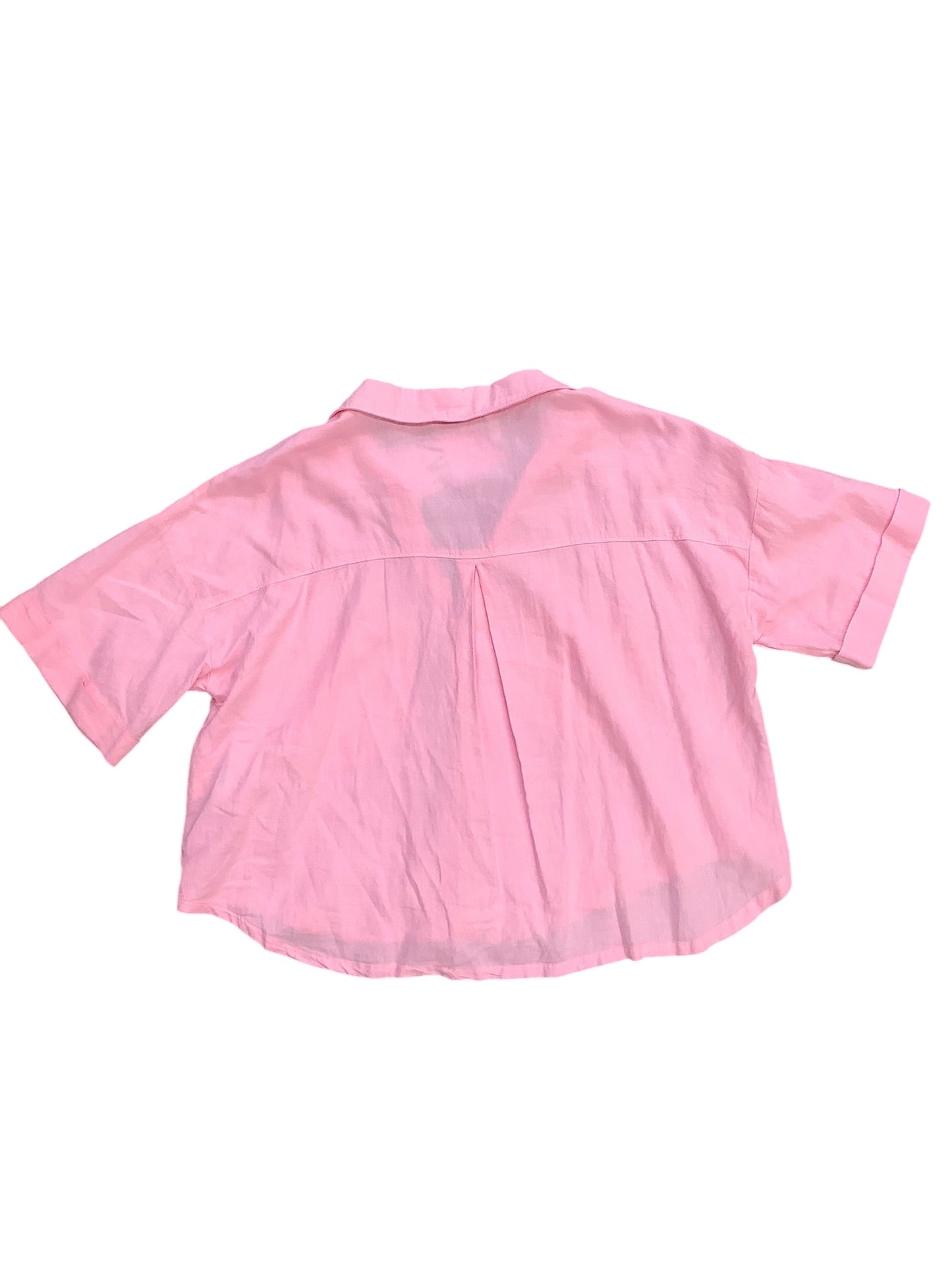 Top Short Sleeve Basic By Zara In Pink, Size: L