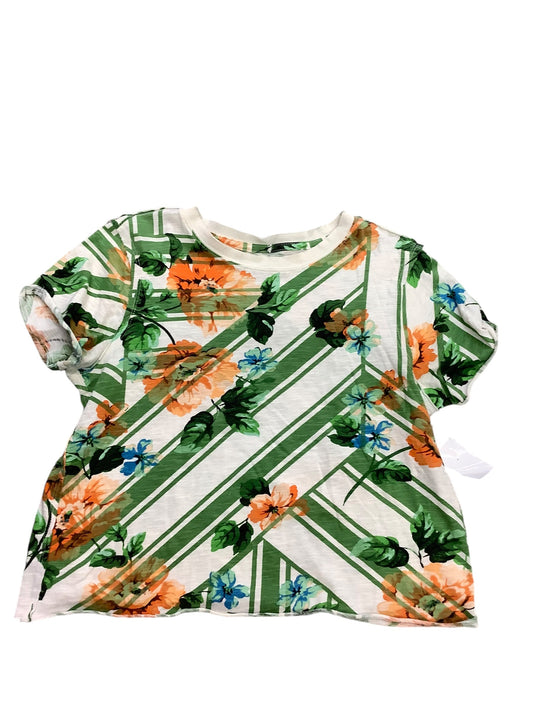 Top Short Sleeve By Anthropologie In Green & Orange, Size: Xs