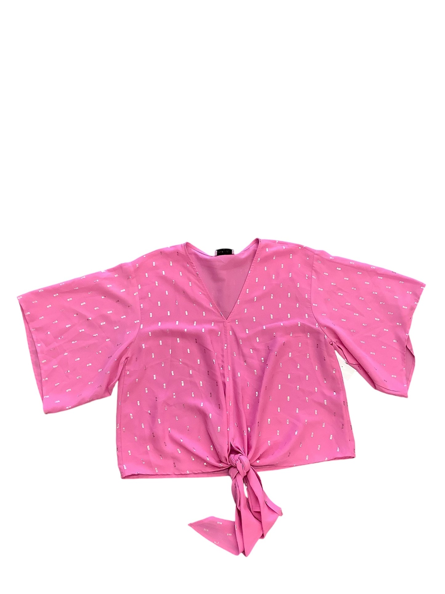 Blouse 3/4 Sleeve By Adrienne Vittadini In Pink, Size: S