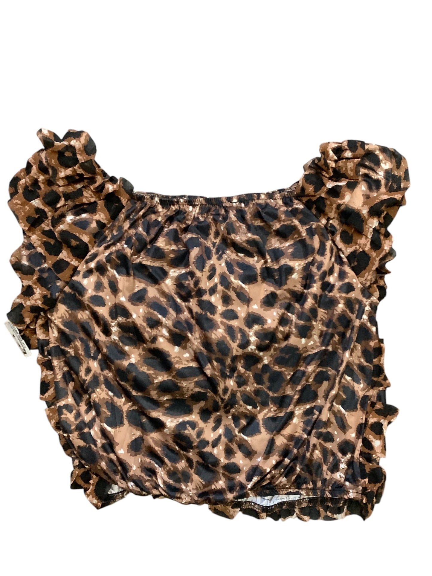 Blouse Long Sleeve By Ashley Stewart In Animal Print, Size: 1x