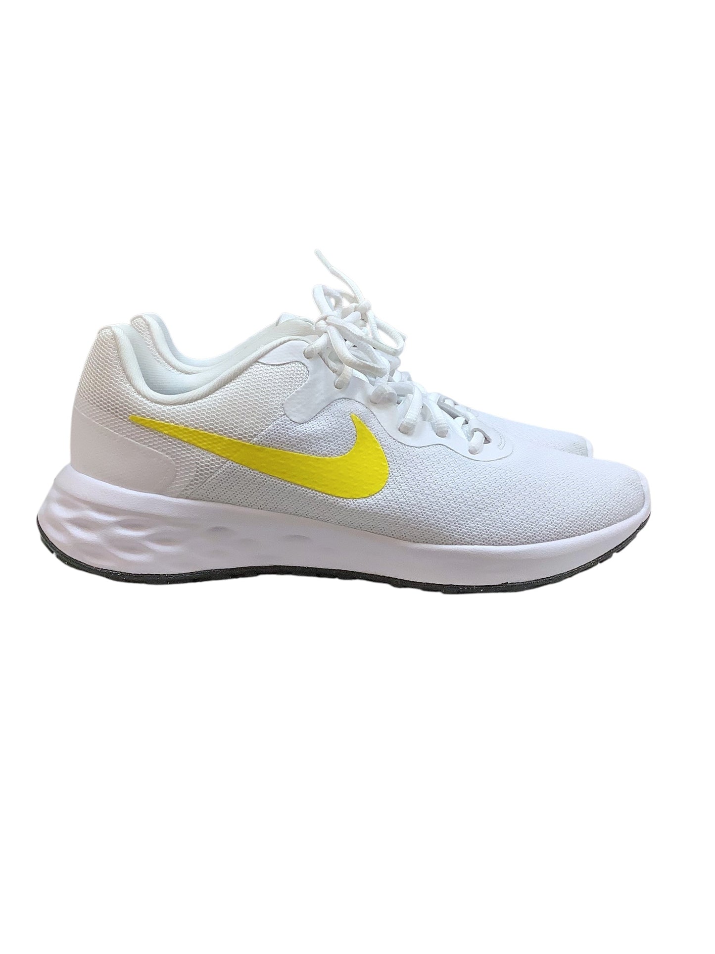 Shoes Athletic By Nike In White & Yellow, Size: 8.5