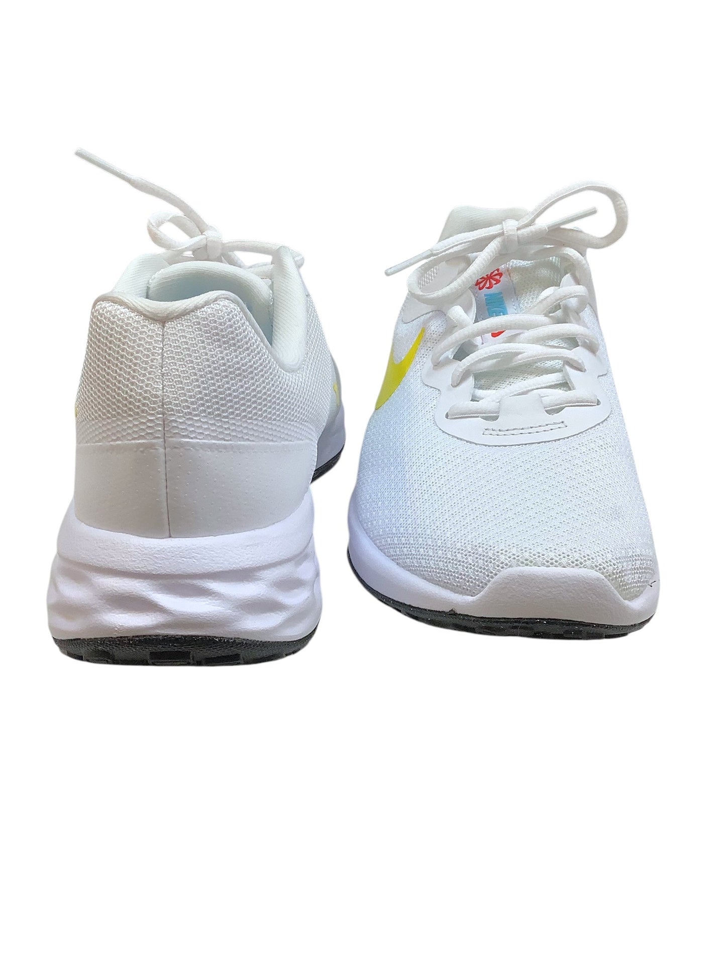 Shoes Athletic By Nike In White & Yellow, Size: 8.5