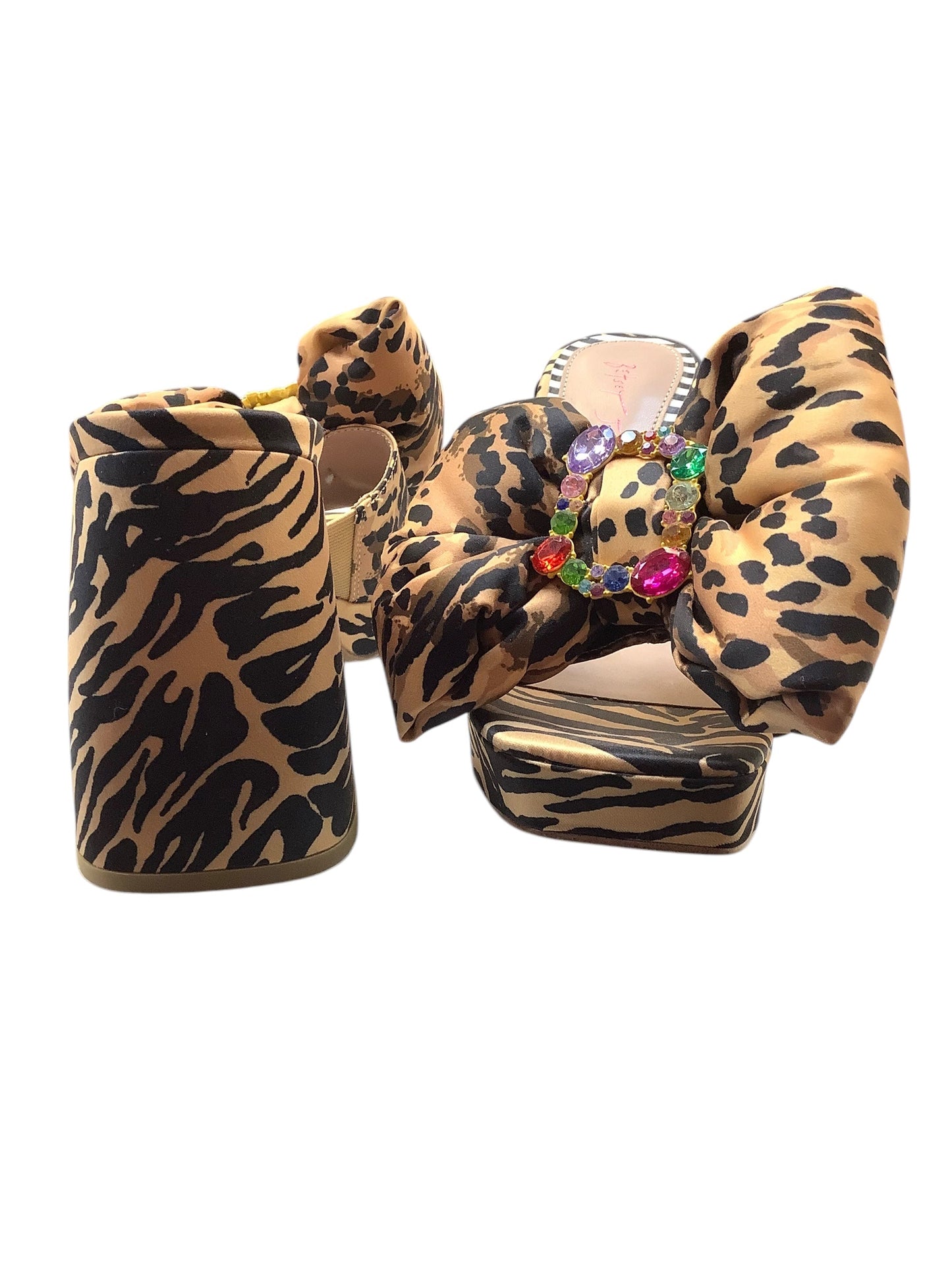 Shoes Heels Block By Betsey Johnson In Animal Print, Size: 7