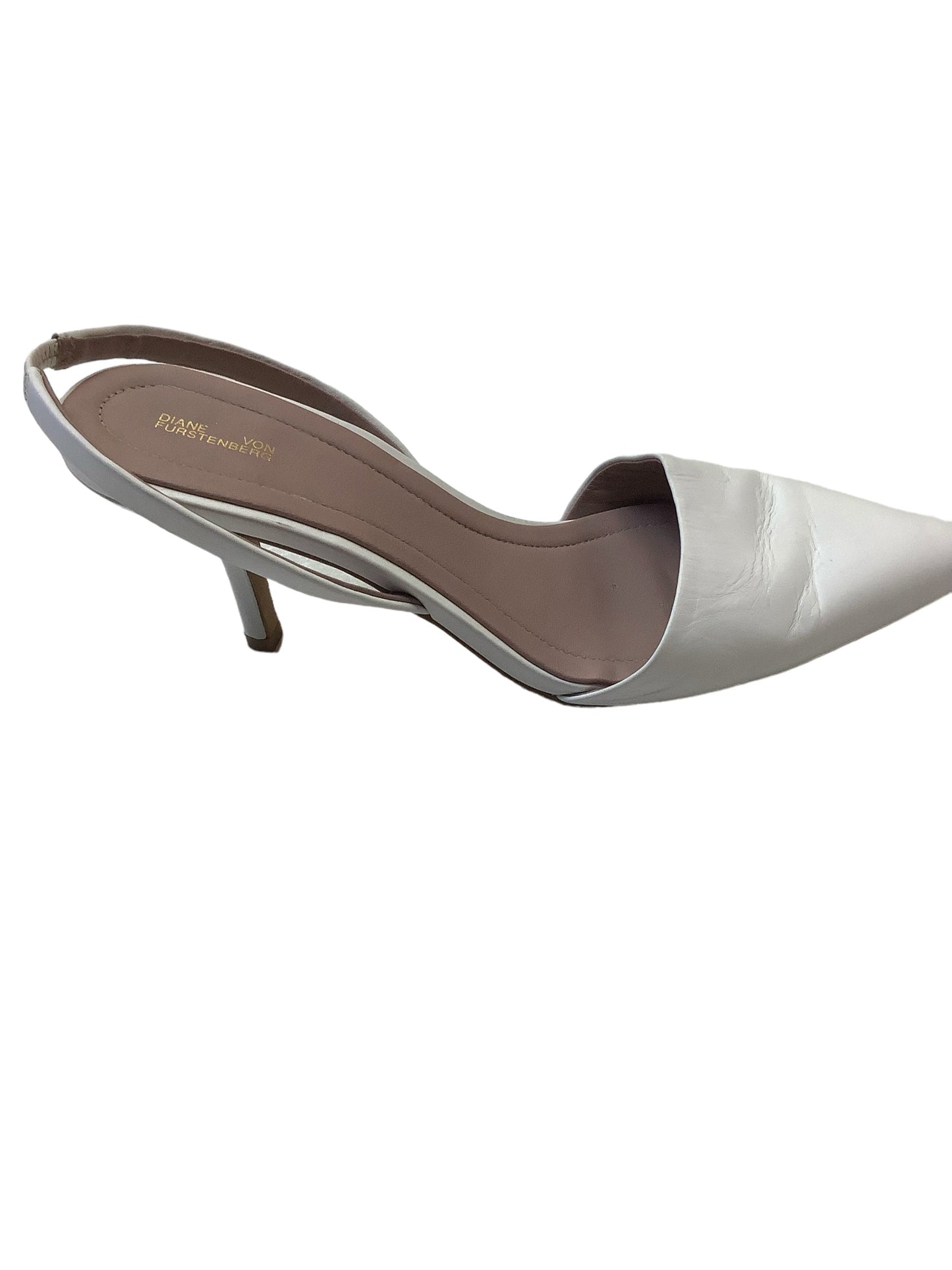 White Shoes Heels Kitten Diane Von Furstenberg, Size 7.5