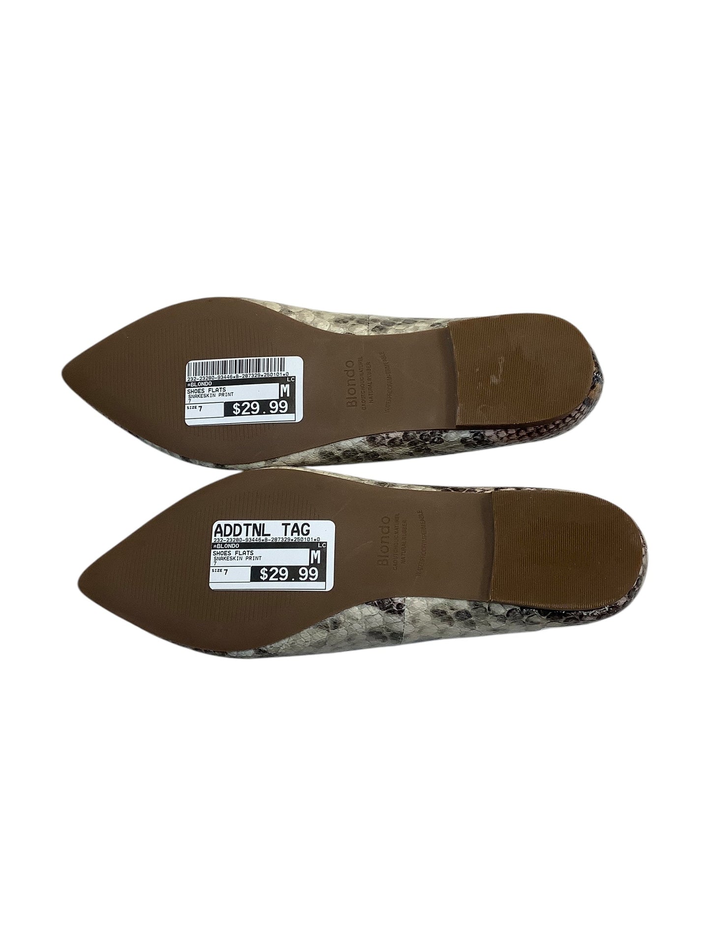 Shoes Flats By Blondo In Snakeskin Print, Size: 7