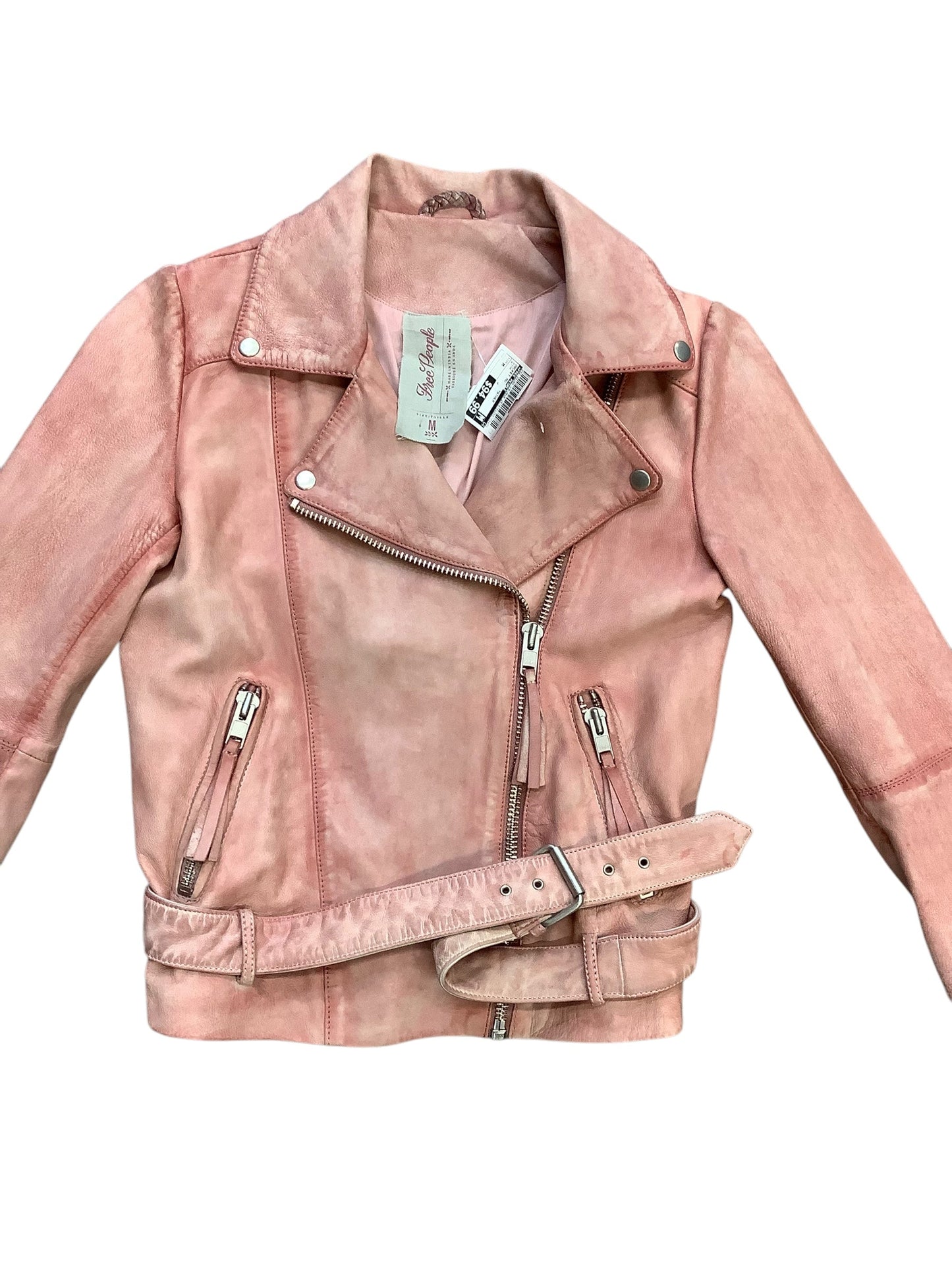 Jacket Moto Leather By Free People In Pink, Size: M