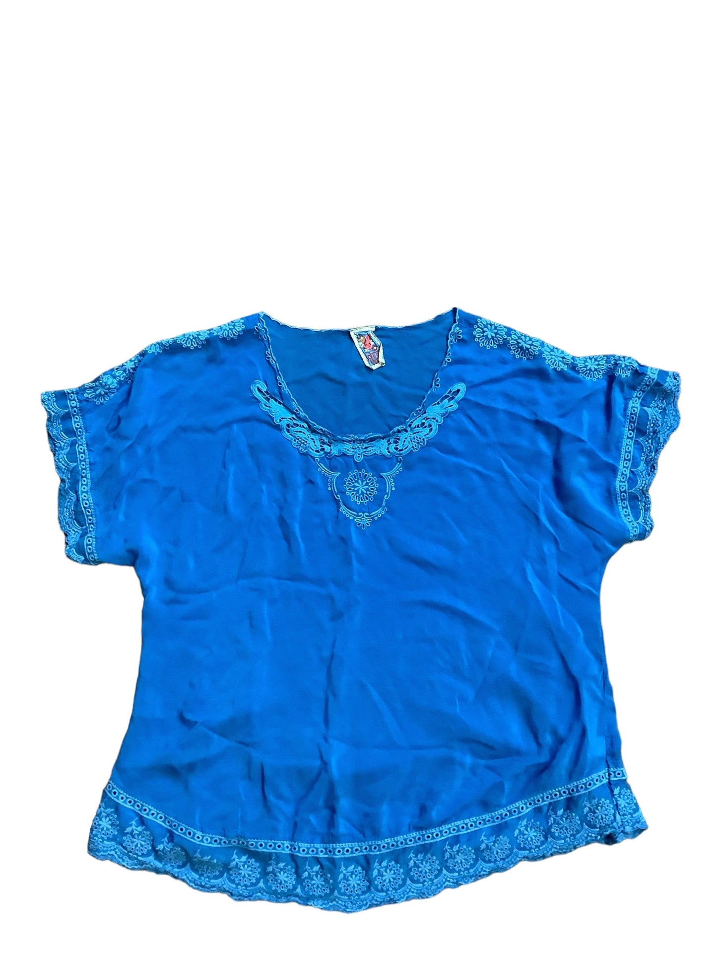 Blue Top Short Sleeve Johnny Was, Size Onesize