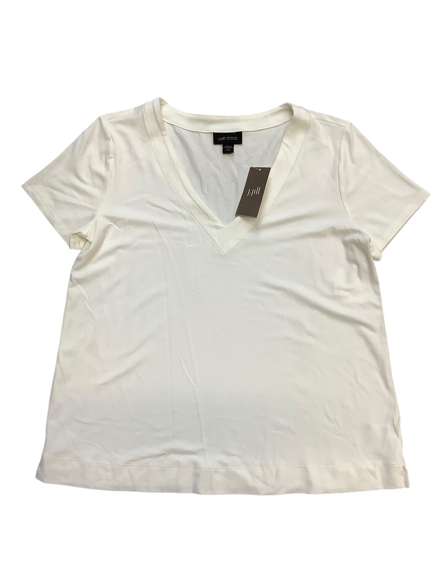 Top Short Sleeve Basic By J. Jill In White, Size: Petite