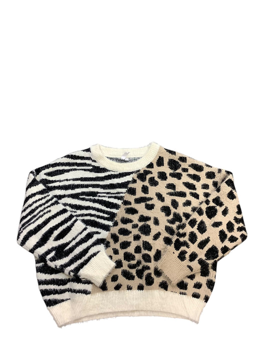 Sweater By Elan In Zebra Print, Size: M