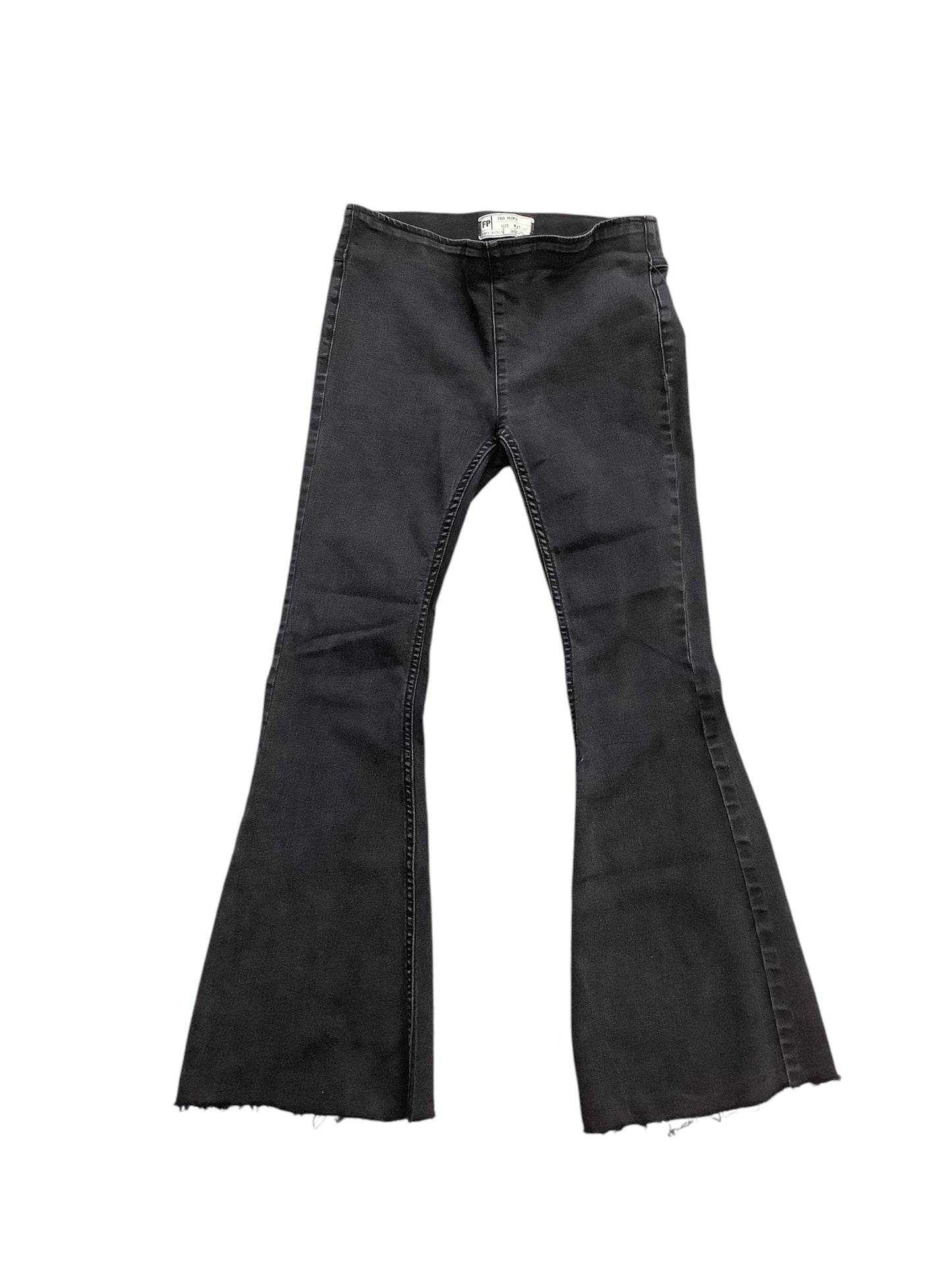 Jeans Flared By Free People In Black Denim, Size: 4