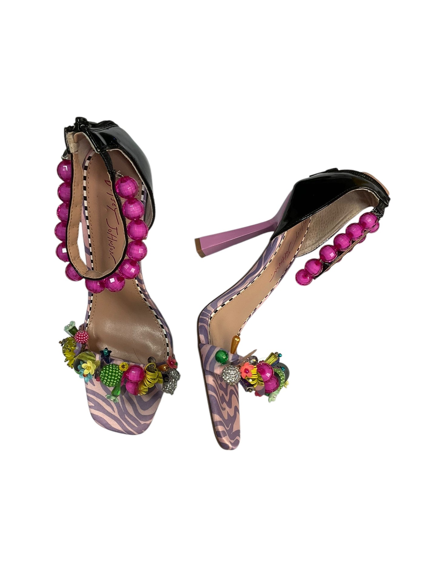 Sandals Heels Stiletto By Betsey Johnson In Multi-colored, Size: 9