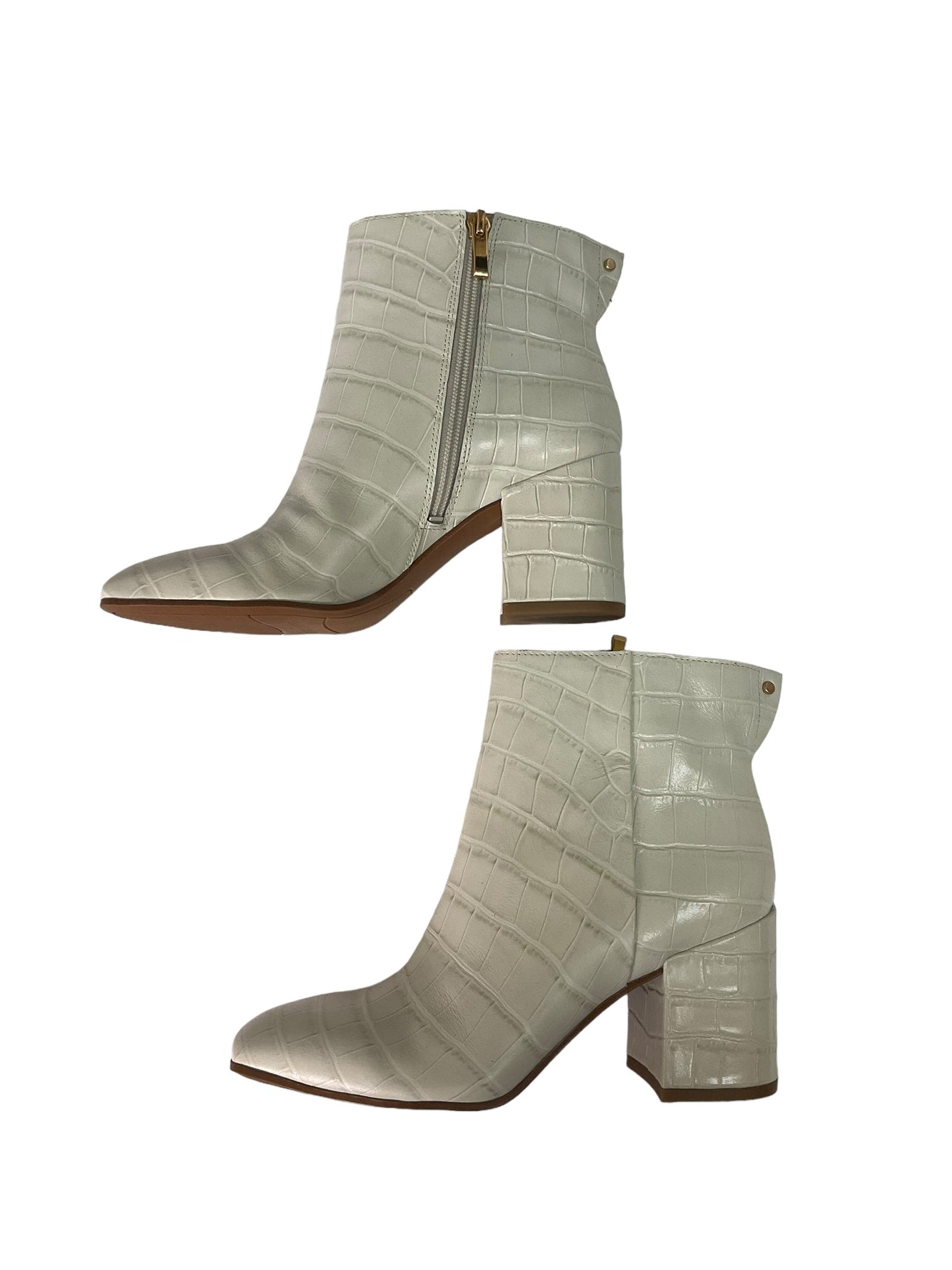 Boots Ankle Heels By Franco Sarto In Off White, Size: 7