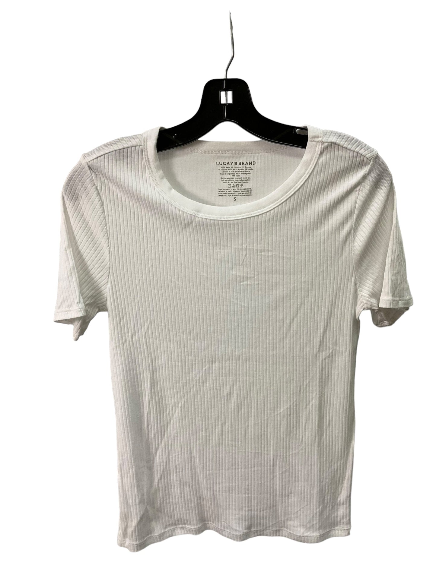 Top Short Sleeve Basic By Lucky Brand In White, Size: S