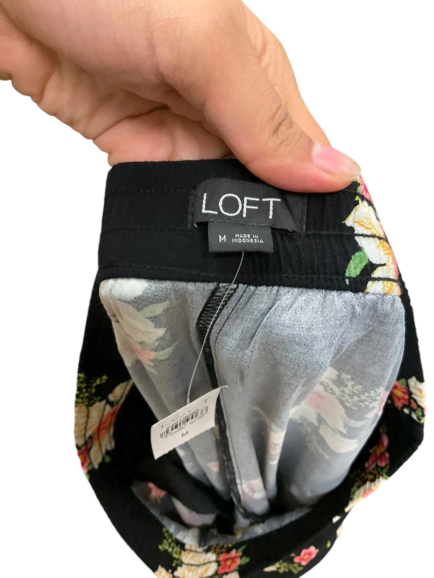 Pants Palazzo By Loft In Black Floral, Size: M