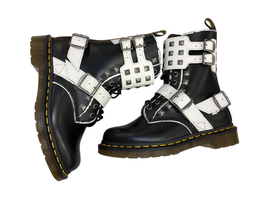 Boots Combat By Dr Martens In Black & White, Size: 7