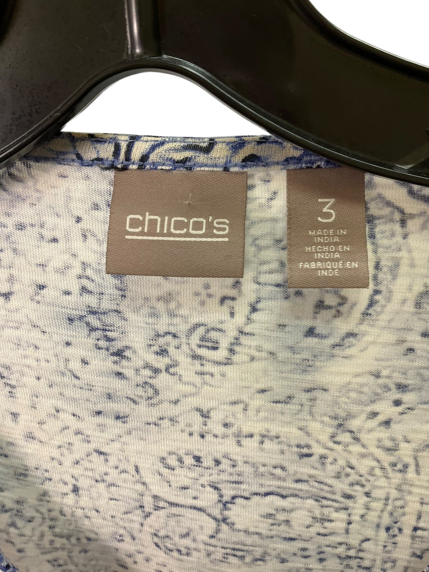 Top Short Sleeve By Chicos In Blue, Size: L