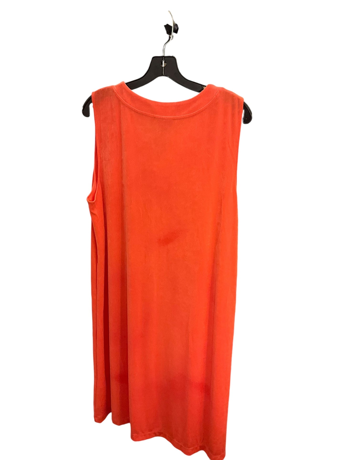 Dress Casual Midi By Chicos In Orange, Size: Xl