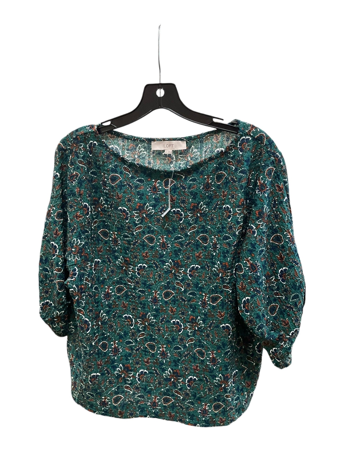 Top 3/4 Sleeve By Loft In Green, Size: S