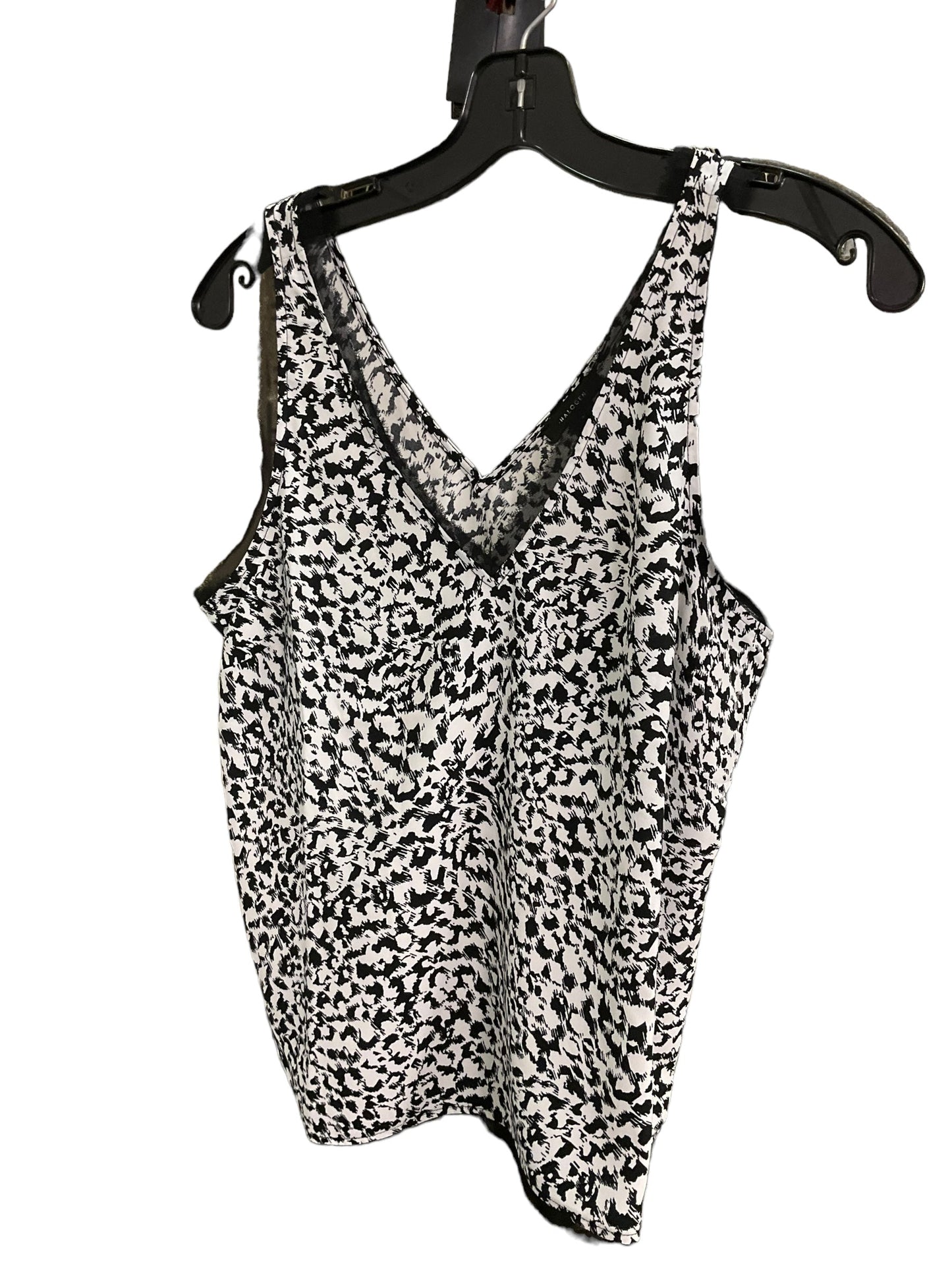 Top Sleeveless By Halogen In White Black, Size: S