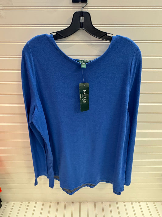 Top Long Sleeve Designer By Lauren By Ralph Lauren In Blue, Size: 2x