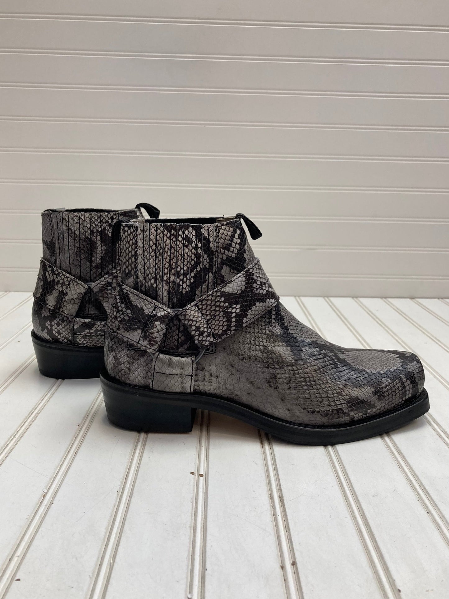 Snakeskin Print Boots Designer All Saints, Size 11